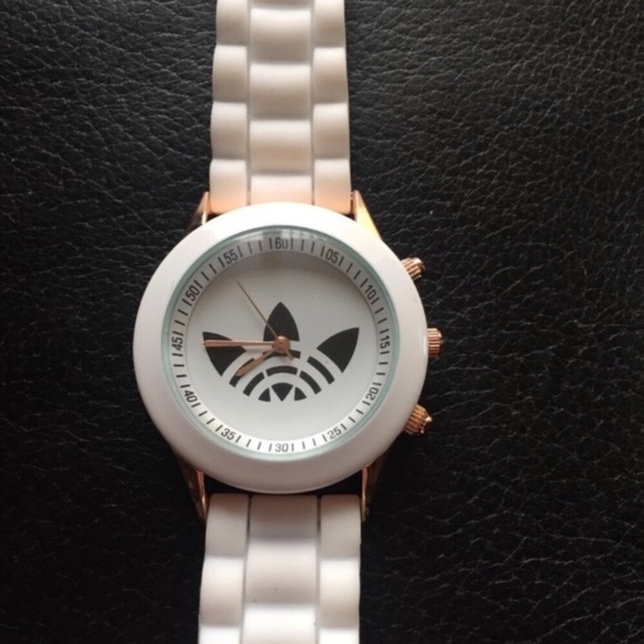 Unisex White Trefoil Sports Fashion Watch - Picture 4 of 7